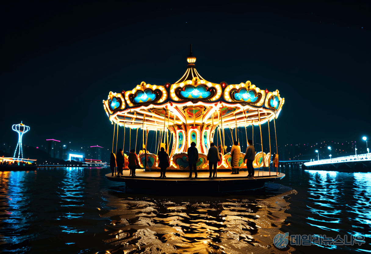 한강 위의 회전목마, 1200대 드론쇼…서울스프링페스티벌 외국인도 매료